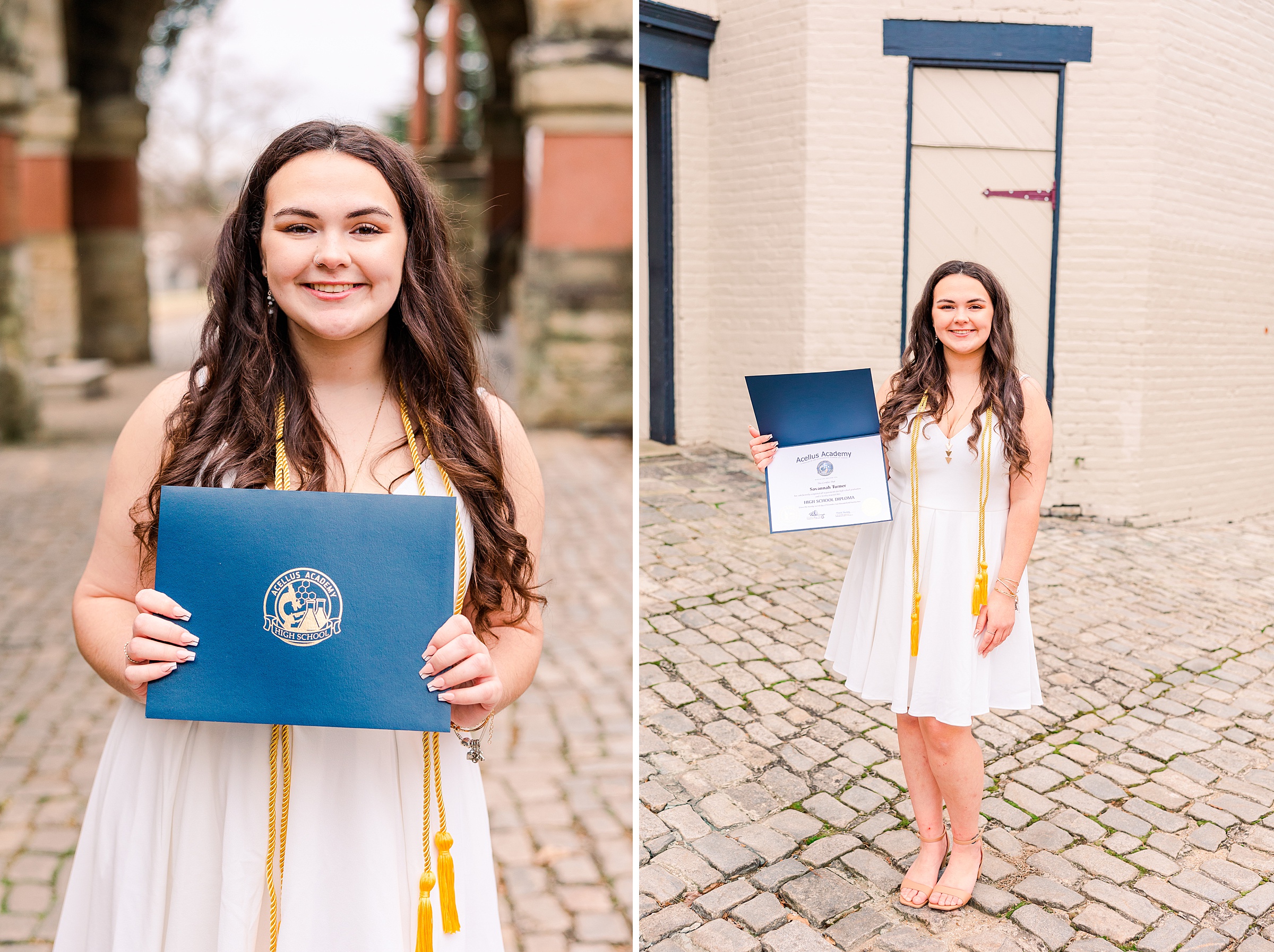 senior girl with diploma