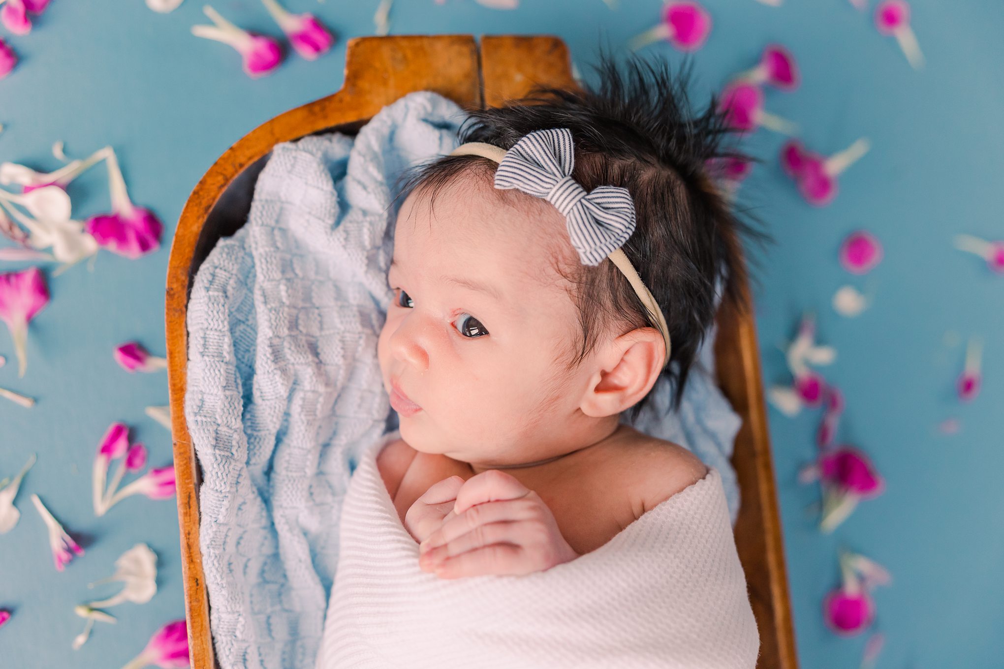 newborn with cute hair