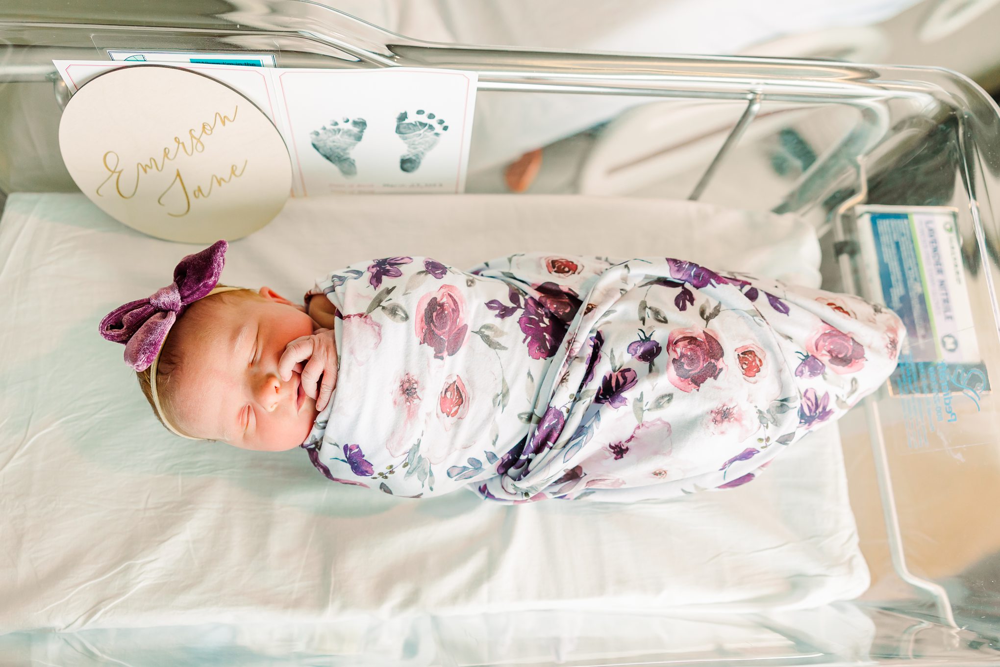 baby girl in basinet in hospital